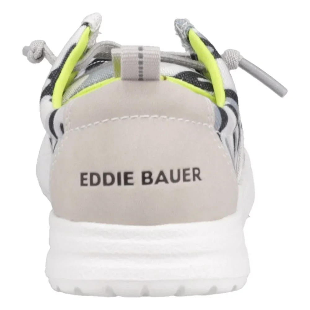 Eddie Bauer Boys Canvas Loafer Size 1 Camo Grey White Slip On Shoes